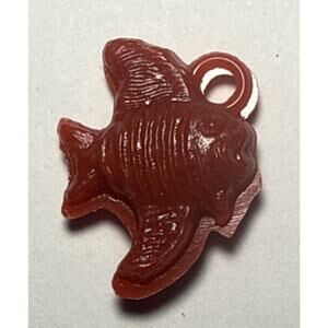 Vintage Cracker Jack Red Fish Plastic Charm 1F